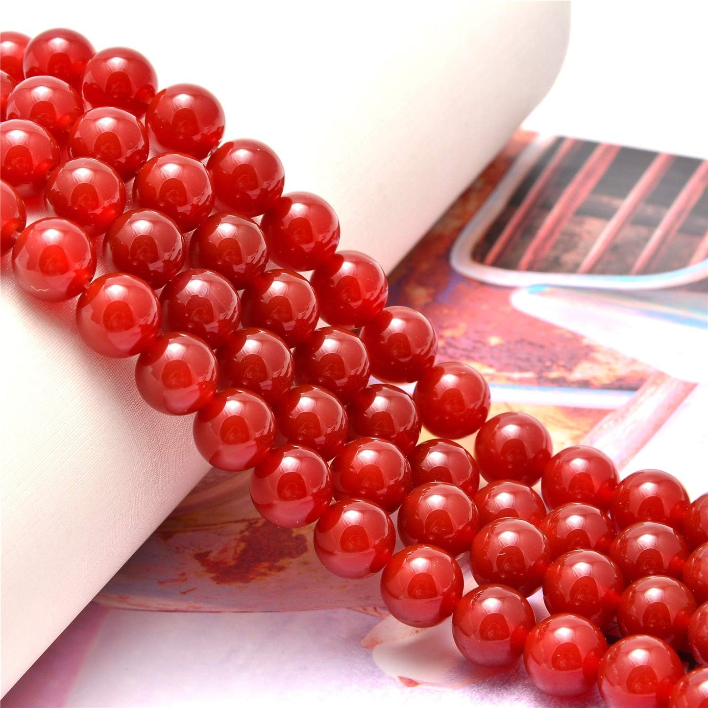 NCB 100pcs Original Natural Stone Beads Gemstone Round Loose Beads 6mm 8mm 10mm (Blue Aventurine, 6mm 100Beads) - Colors A