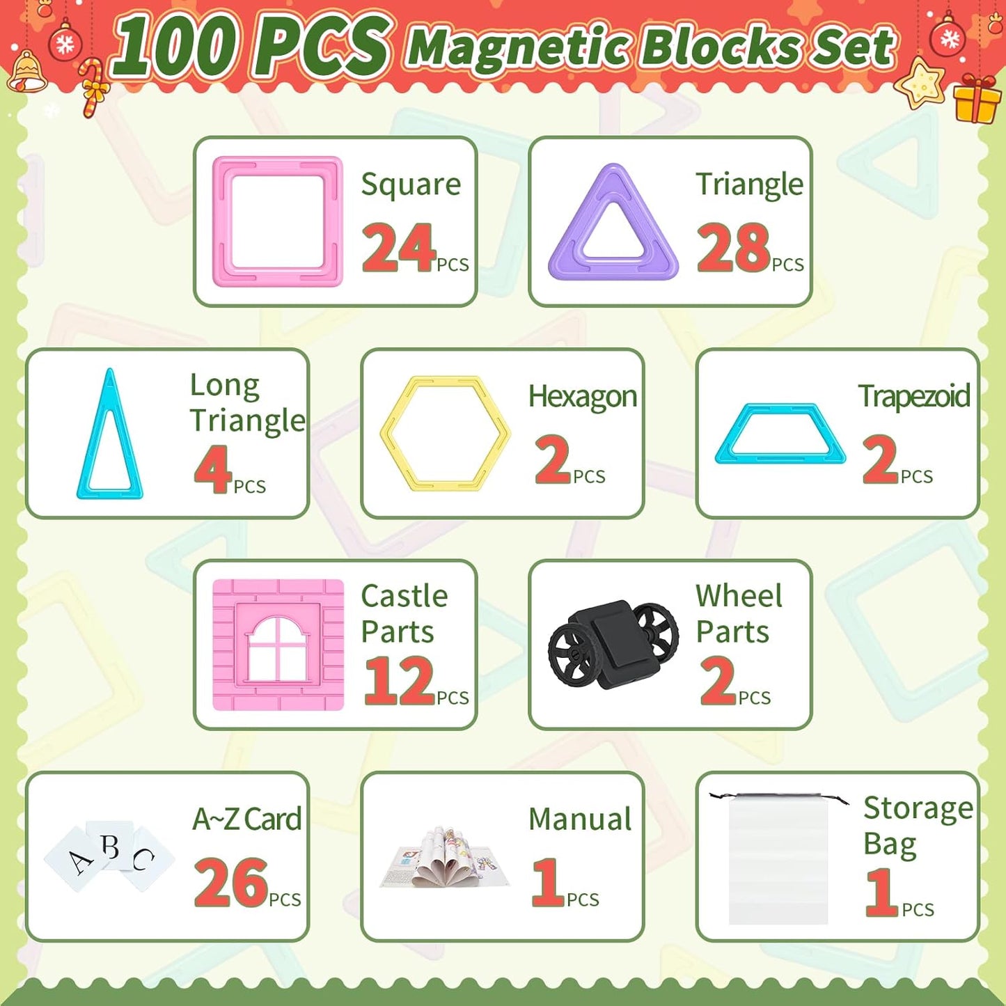 Toddler Girl Toys, Magnetic Tiles 44pcs, Birthday Gifts Ideas for Girls Age 3-5, Magnetic Building Blocks, Magnet STEM Montessori Toddler Kids Christmas Toys Gifts for 3 4 5 6 7 Year Old Girls