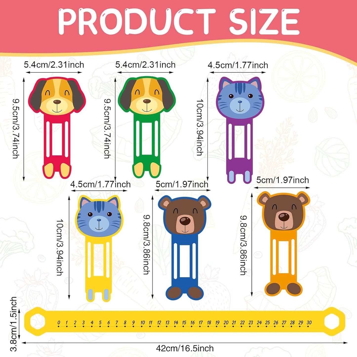 Eersida 24 Pcs Slide and Learn Number Lines 0 to 30 PVC Math Number Line for Student Animal Positive Integers Slide Rules Childhood Education Materials for School,16.5 x 1.5 Inch(Bright Colors)