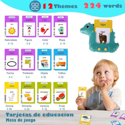 Talking Flash Cards for Toddlers 2-8,Montessori Toys for Autism,107 Sight Words,Alphabet CVC Learning Toy,Speak and Spell Phonics Games for Kindergarten,Educational Birthday Gift for Kids