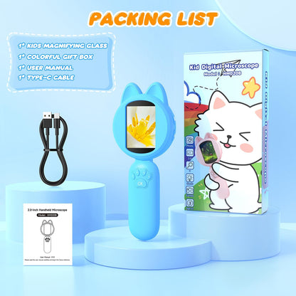 Leipan Magnifying Glass for Kids, 100X Handheld Microscope with 2" LCD Scrren, Kids Magnifer with 8 LED Lights, Christmas Birthday Gifts for Children