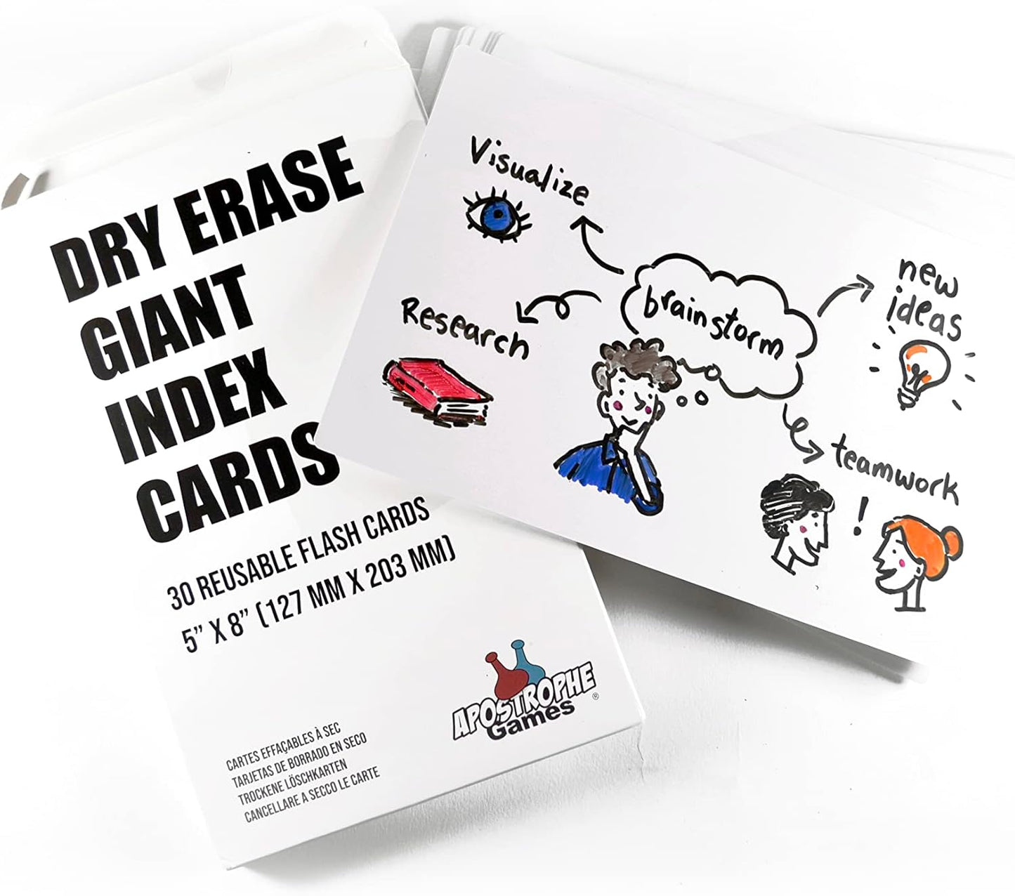 Dry Erase Index Cards – 45pcs Laminated 3x5" Cards Blank w/Box – Reusable Dry Erase Note Cards for School, Work, Housework, To Do Lists – Practical Index Card Sheets – 3 x 5-inch