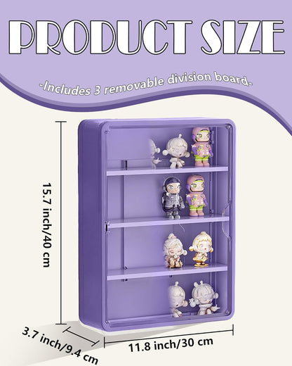 HGYZE Peg Boards for Wall with Shelf & Hooks, No Punching Craft Storage, Small Pegboard Ledges Organizer for Hanging Keychains, 4 Pack Decorative Wall Panel Kits for Blindboxes Lightweight Dolls, Pink