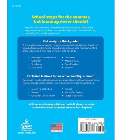 Summer Bridge Activities 2nd to 3rd Grade Workbooks, Activity Book with Math, Reading Comprehension, Science, Fitness, Social Studies, Writing Practice, and Flash Cards (Volume 4)