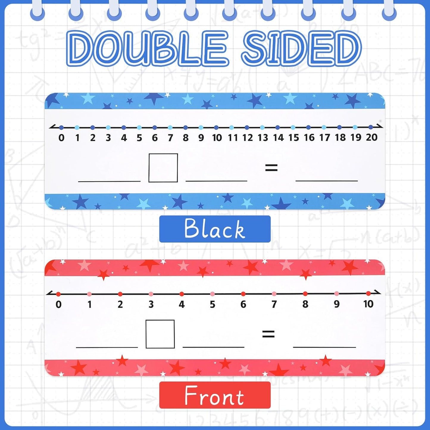 32 Pack Dry Erase Number Line Board Card Lapboard Double Sided Writable and Erasable Board Card Featuring 0-10 Number Line On One Side 0-20 On The Other for Kids Students Math Manipulatives (11.5”x4”)