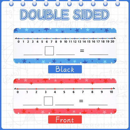 32 Pack Dry Erase Number Line Board Card Lapboard Double Sided Writable and Erasable Board Card Featuring 0-10 Number Line On One Side 0-20 On The Other for Kids Students Math Manipulatives (11.5”x4”)