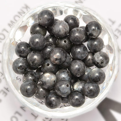 NCB 100pcs Original Natural Stone Beads Gemstone Round Loose Beads 6mm 8mm 10mm (Blue Aventurine, 6mm 100Beads) - Colors B