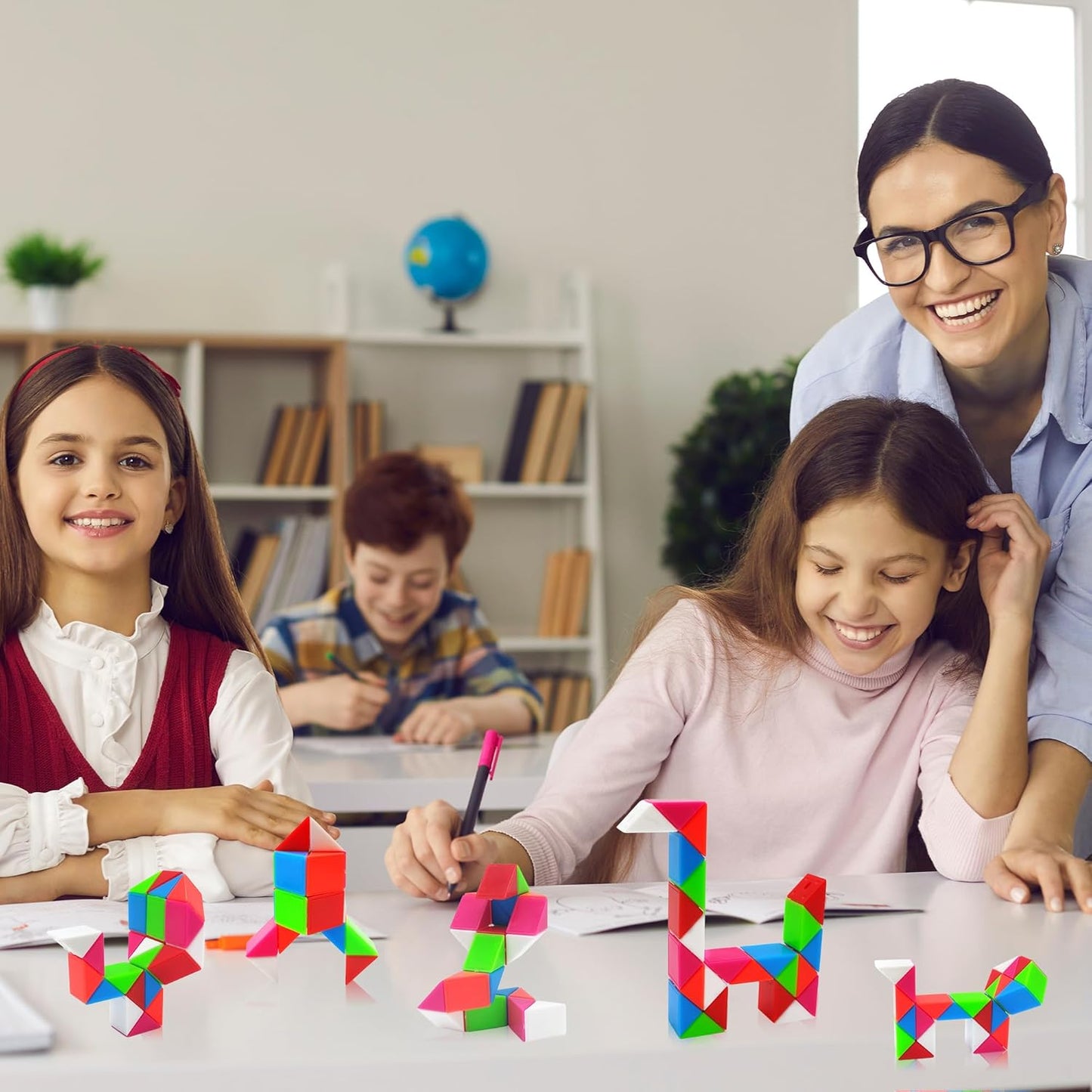 Party Favors -30Pcs Fidgets Snake Cube Puzzles Toy for Goodie Bags, Boys Stocking Stuffers, Bulk Fidgets Toy Treasure Box Classroom Prize Birthday Back to School Students Gifts