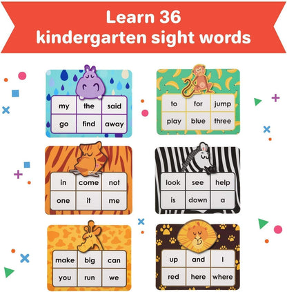 Barnacle Toys Wild Word Safari - CVC Sight Word Reading Games, Primary Phonics Flash Card Alternatives for Kids, Learning Activities/Resources and a Classroom Must Have