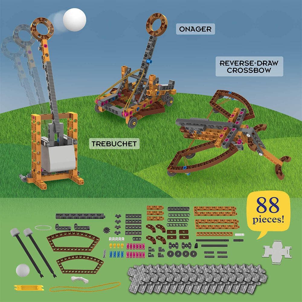 Thames & Kosmos Catapult Engineering STEM Maker Kit, Build 6 Models of Unique Medieval Machines, Explore Mechanical Physics, Includes Safe Foam Balls & Soft-Tipped Projectiles, Suitable for Ages 8+