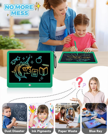 KOKODI 15 Inch LCD Writing Tablet with Anti-Lost Stylus, Erasable Doodle Board Colorful Toddler Drawing Pad, Car Travel School Games Toys for 3 4 5 6 7 8 Kids, Birthday Gift for Girls Boys Blue