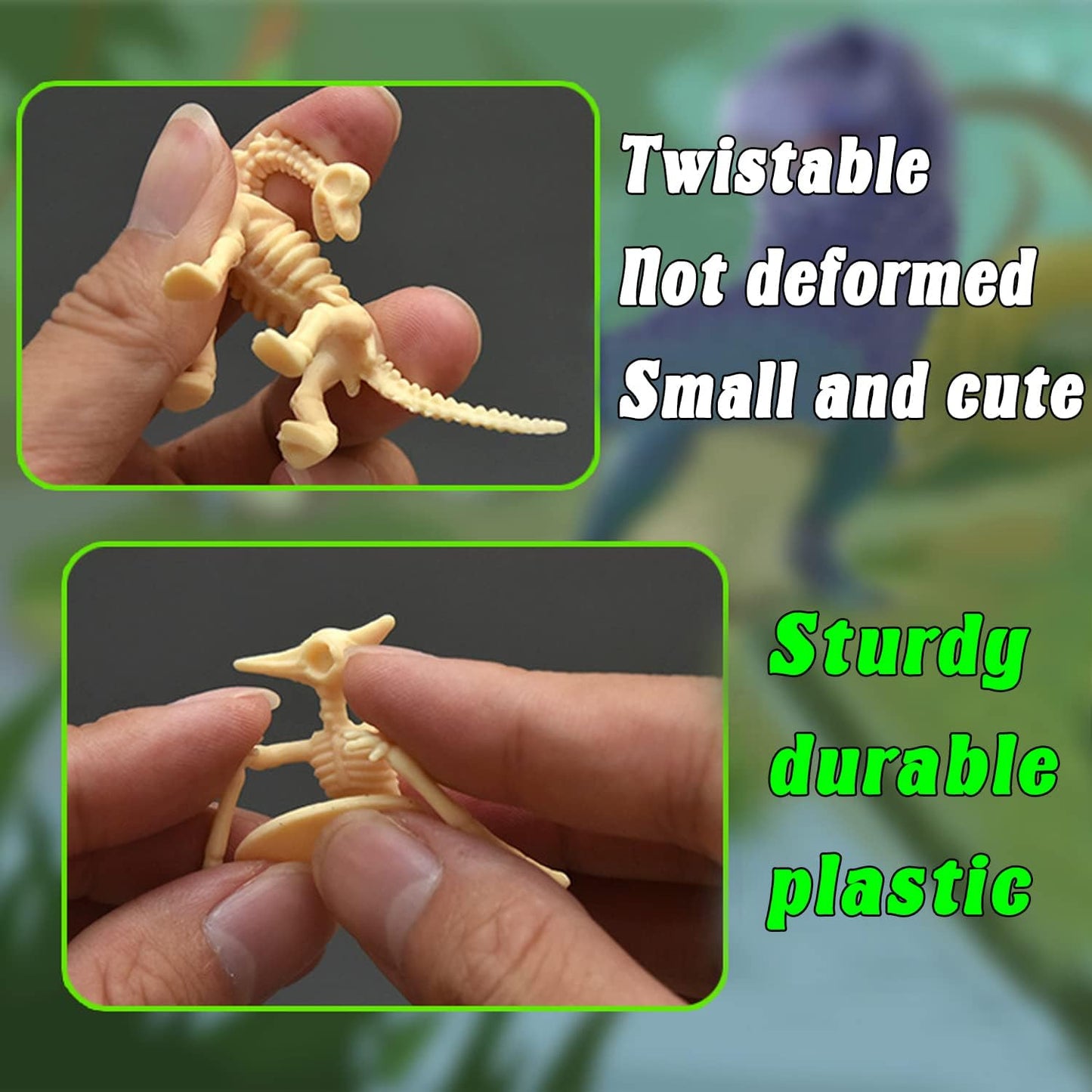 60 Pack Dinosaur Fossil Skeletons,Plastic Figures Dino Bones,Dinosaur Skeleton Toys for Dino Sand Dig,Science Play,Party Favor,12 Styles