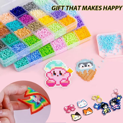 26000PC 2.6mm Mini Fuse Beads, 48 Colors Melty Beads Includes Pegboard & Ironing Paper，Christmas Home School Arts and Crafts Supplies for Kids