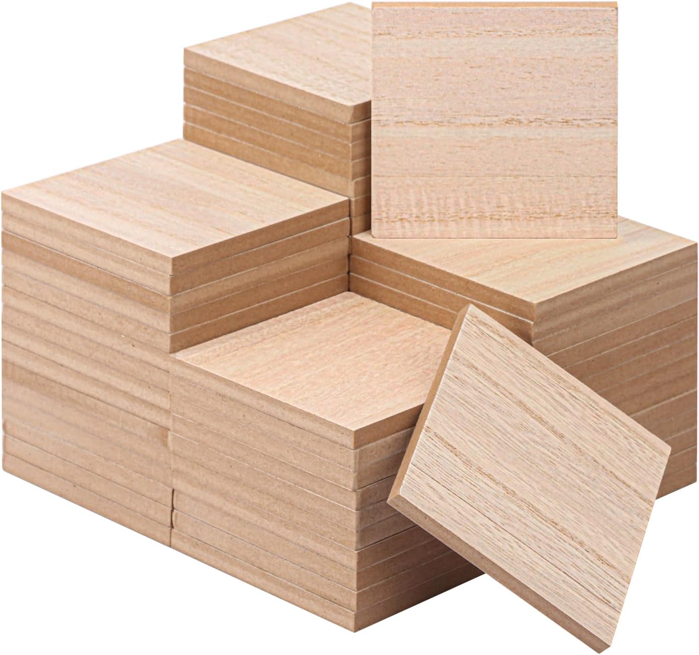 10 Pack Unfinished MDF Wood Rectangle Blocks, 3 x 10 Inch Wooden Blocks for Crafts, DIY Projects, and Custom Decor