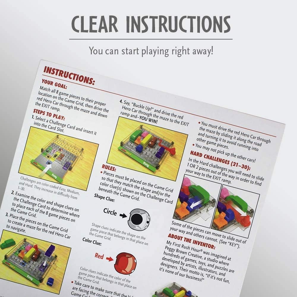 ThinkFun My First Rush Hour - Engaging Brain Game for Kids | Stimulating STEM Toy | Enhances Logic, Matching, Colors, and Shapes Skills | Best Gift for Toddlers