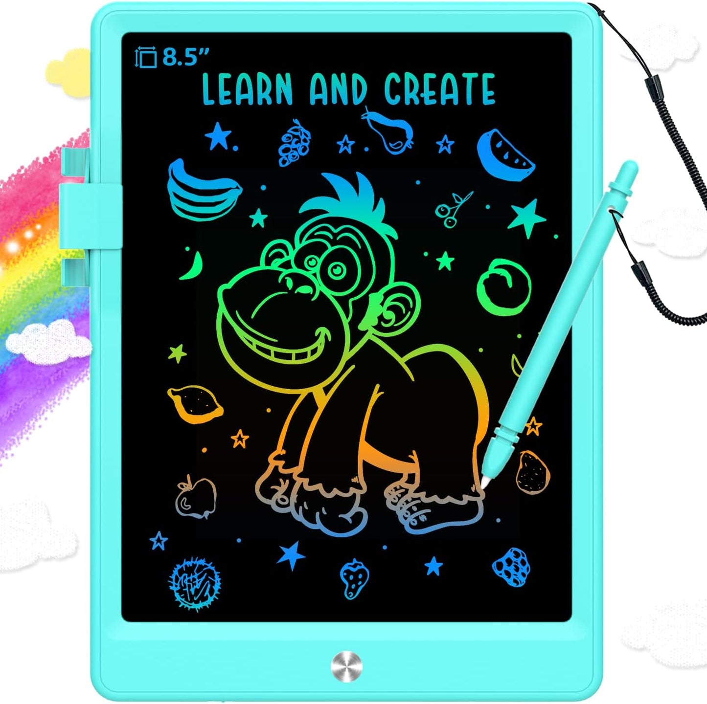 BUKEBU LCD Writing Tablet Doodle Board,10.5 inch Colorful Drawing Pad,Electronic Drawing Tablet, Drawing Pads,Travel Gifts for Kids Ages 3 4 5 6 7 8 Year Old Girls Boys (Blue)