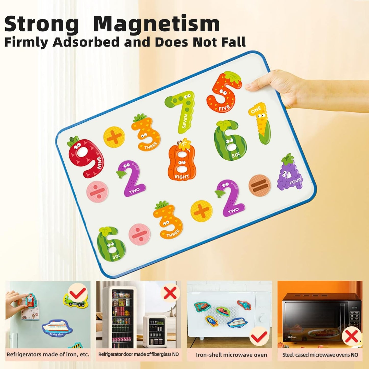Mideer Large Magnetic Letters for Toddlers 1-3, 26 PCS Cute Animal Alphabet Magnets Fridge Toy Set - Colorful Uppercase ABC Learning Magnets, Educational Preschool Spelling Toys for Kids 3-5 Years