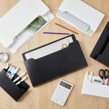 Fuutreo 6 Pcs Magnetic Wall File Organizer Magnetic Wall File Holder Refrigerator Magazine Holder for Mail Letters Paper(Aqua Green,Vertical-large)