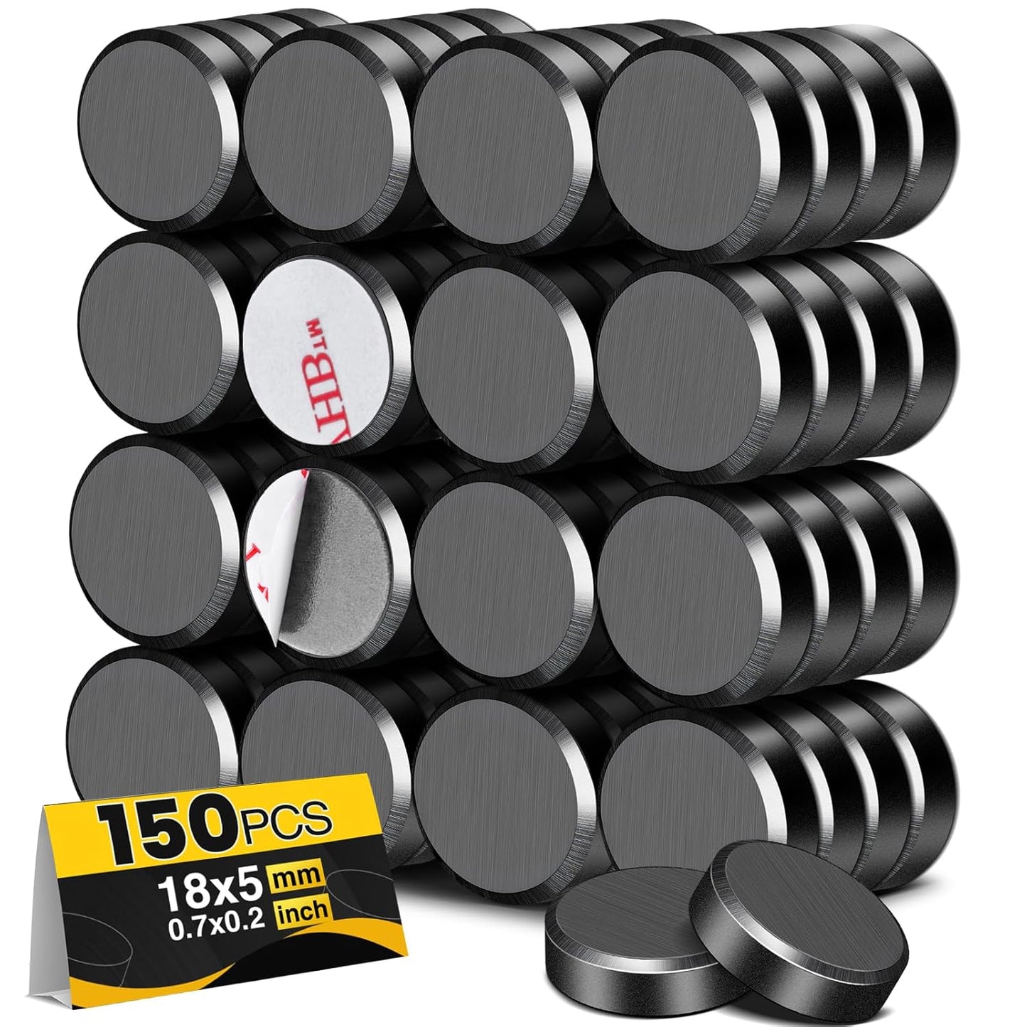 TRYMAG 55 Pack Magnets for Crafts with Adhesive Backing, 1 Inch (25mm) Ceramic Magnets Small Magnet Round Disc for Refrigerator Button DIY Cup Tiny Magnet Craft Hobbies, Science Projects