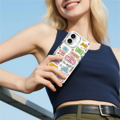 for iPhone 17 Pro Max Case [Compatible with Magsafe],Girls Women Clear Magnetic Case Silicone Shockproof Protective Cover with Pattern Colorful Motivational Letters