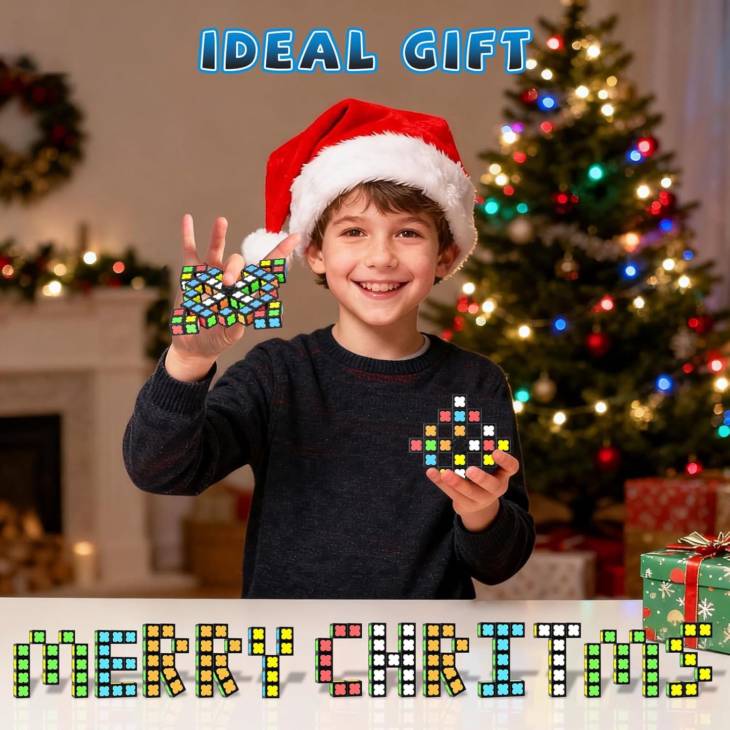 Magnetic Fidget Spinner Mini-38 Blocks, Glow Magnet Cube & Transformable Fidget Spinner & Infinity Cube & 3x3x3 Cube-4 in 1 Toy, STEM Building Tiles Stress Relief Sensory Gift for Kid Boy Girl Adult