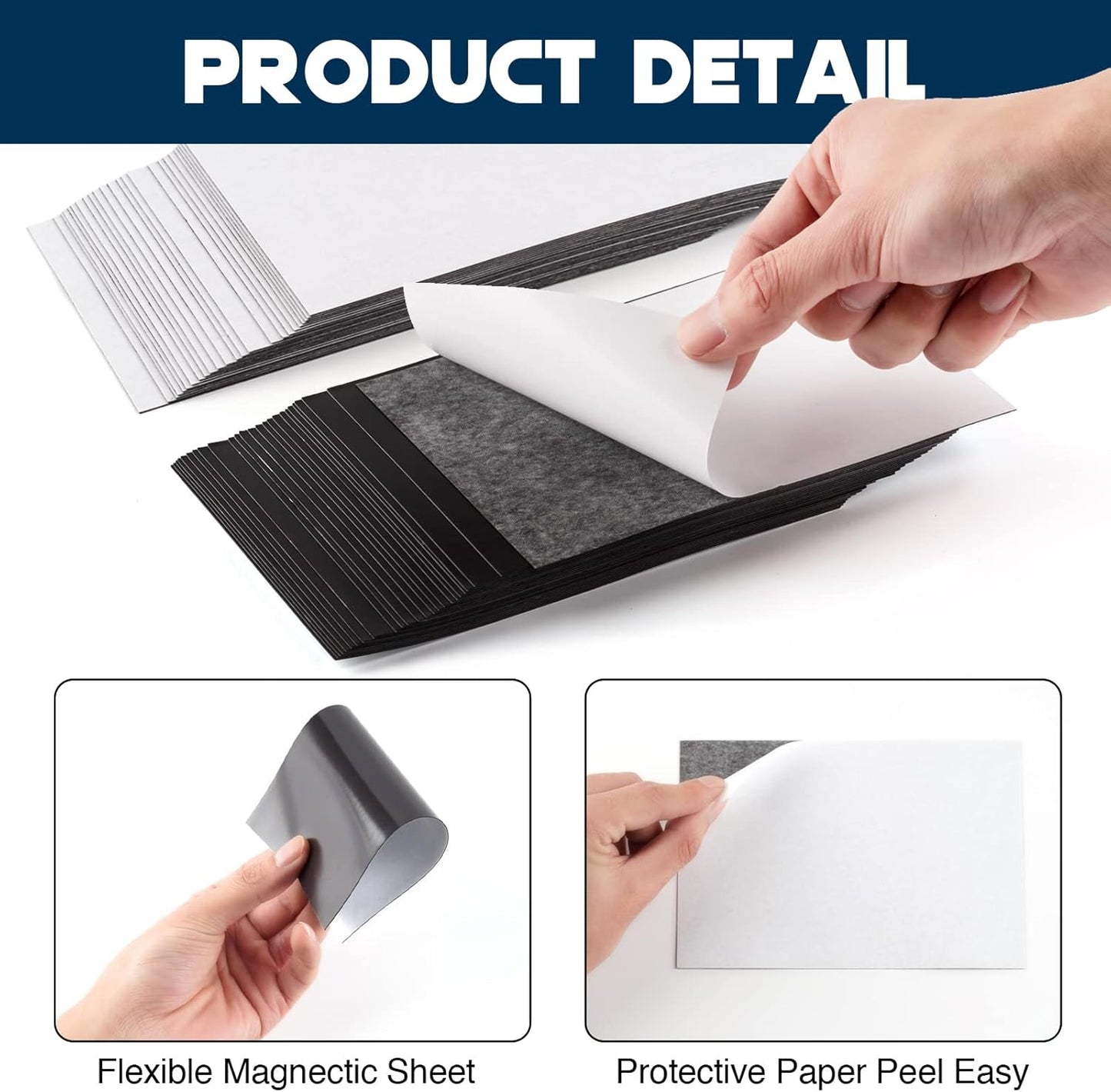 Adhesive Magnetic Sheets for Letter Size 8.5x11 (Pack of 8),Magnet Sheets with Self-Stick Adhesive for Home/Classroom/Office,Easy Cut DIY Paper Craft Magnet