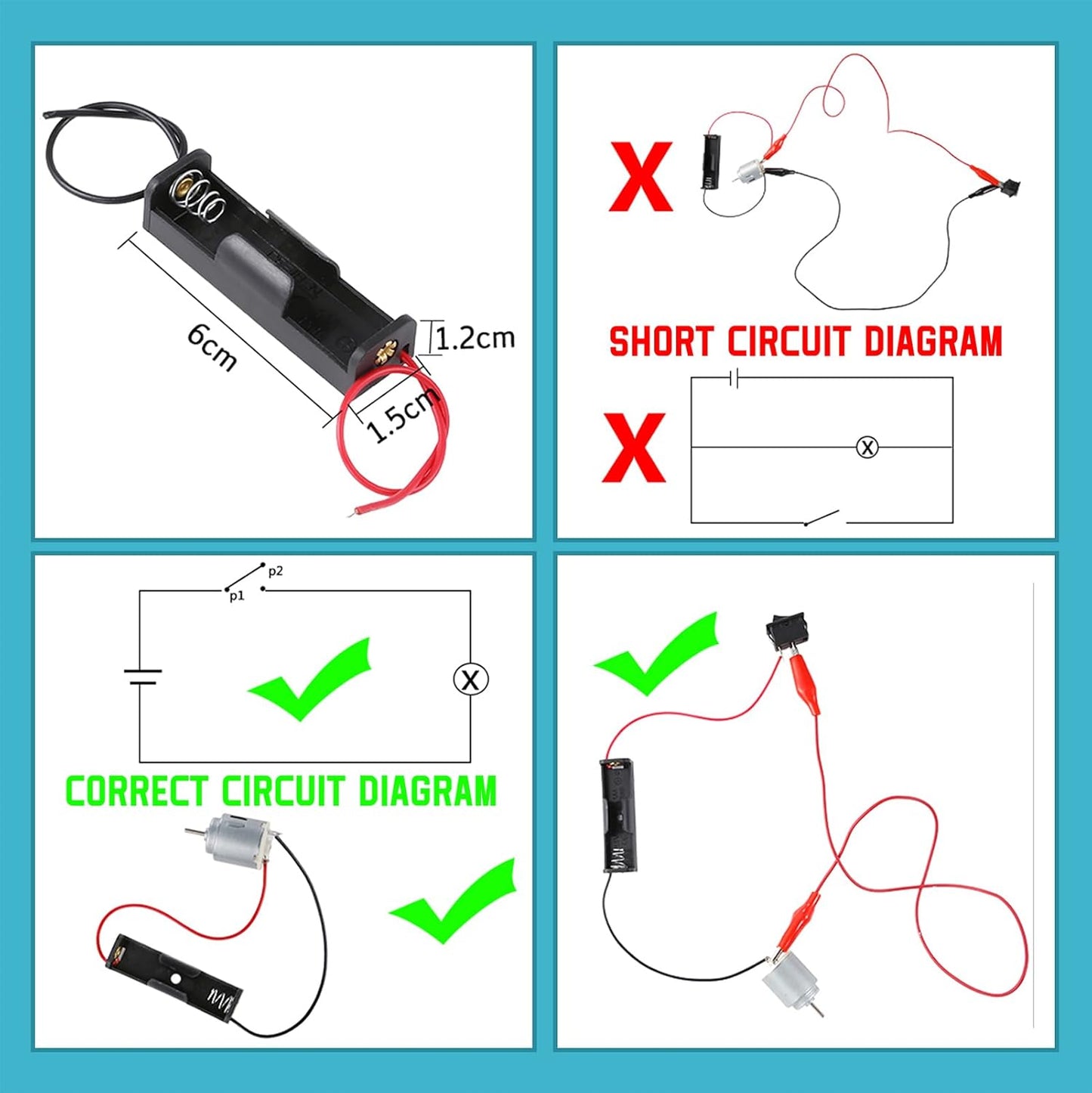 Sntieecr Electric Circuit Motor Kit, Science Experiment Educational Montessori Learning Kits Set for Kids DIY STEM Engineering Project, for Kids
