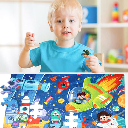 Floor Puzzle for Kids Ages 4-8, Solar System Jigsaw Puzzles, 60 Piece Space Large Puzzles Geography Educational Toys for Boys and Girls, Puzzle for Kids Learning Games