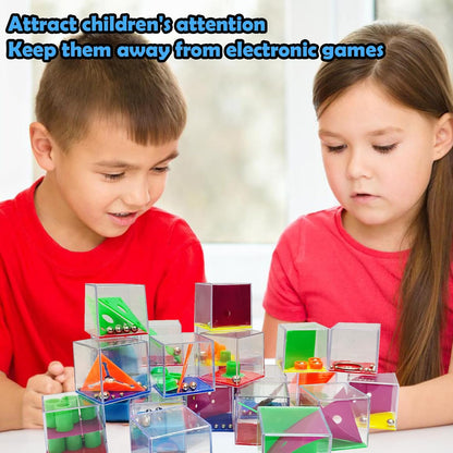 24 PCS Brain Teaser Puzzles for Kids,Balance IQ Maze Game Mini Fidget Puzzle Box,1.57 Inch Maze Puzzle Cubes Party Favor Games Challenge Decompression for Adults