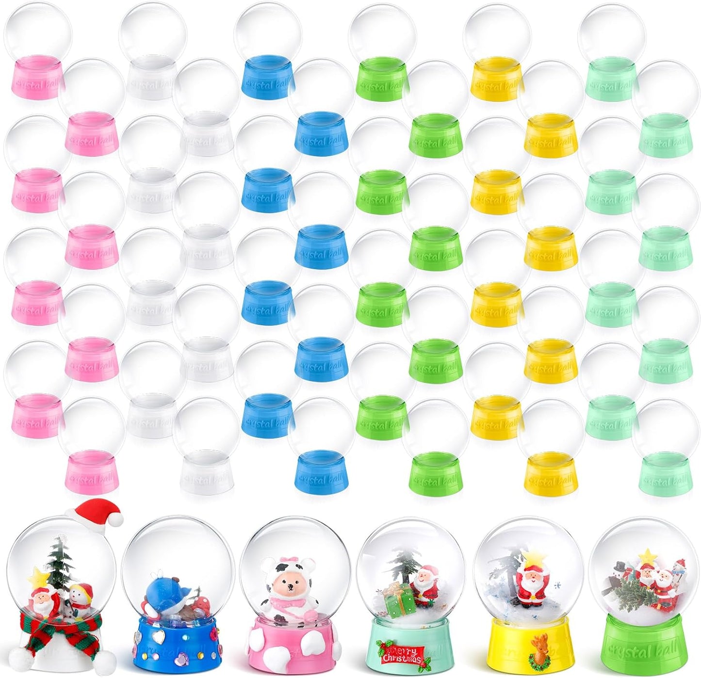 Mifoci 24 Pcs 4 Inch Empty Snow Globe Clear Fillable Water Globe with Screw Off Cap Empty Valentines Day Plastic Snow Case for DIY Crafts Home Decoration Display Plant