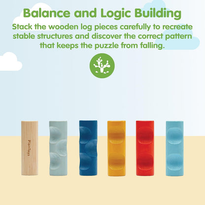 PlanToys® Balancing Cactus | Montessori Wooden Toy for Toddlers | STEM Game for Fine Motor Skills, Logic & Coordination | Eco-Friendly Educational Toy for Kids Ages 3+