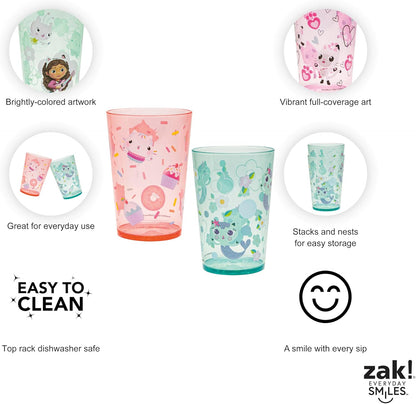 Zak Designs 14.5oz Disney Frozen 2 Nesting Tumbler Set Includes Durable Plastic Cups, Fun Drinkware is Perfect for Kids, 4pk (14.5oz, Anna & Elsa & Olaf)