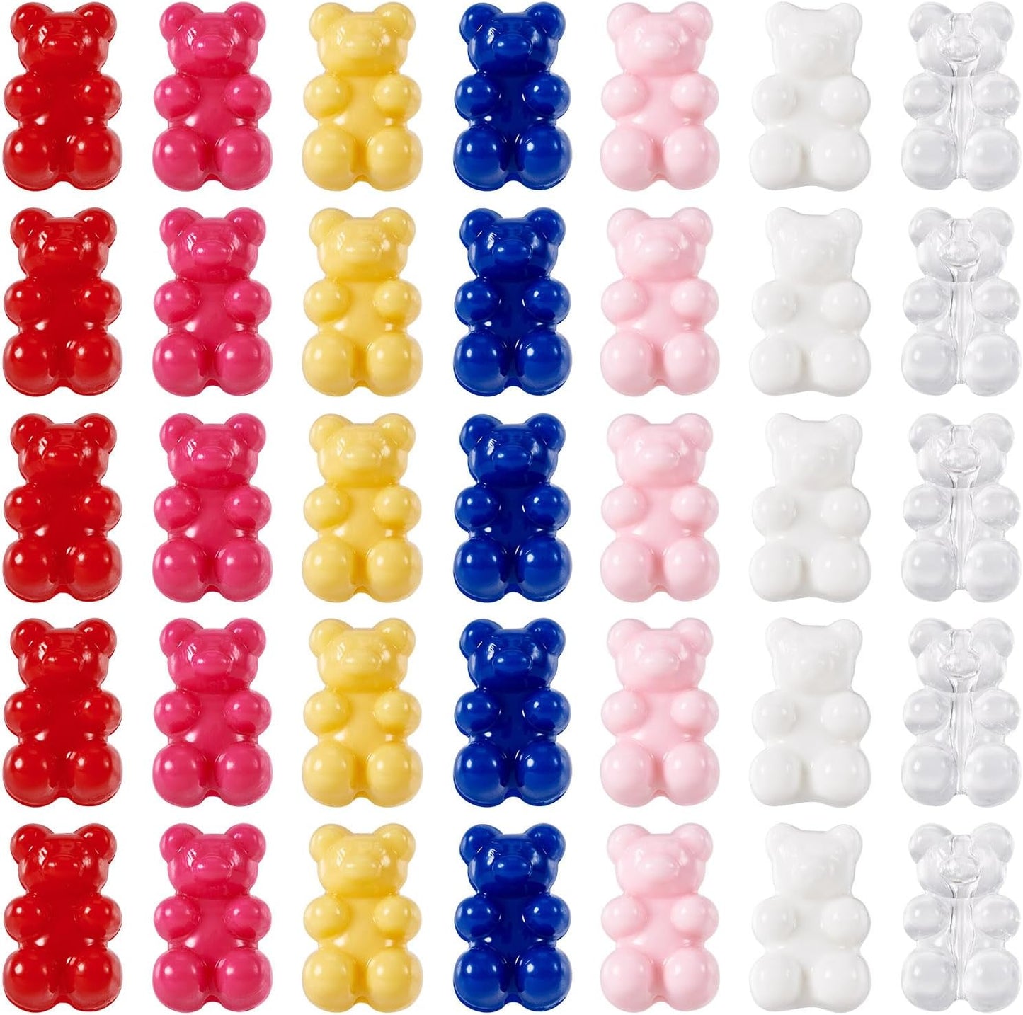 Kissitty 100Pcs Clear Acrylic Bear Beads Cute Bears Loose Beads Bulk Transparent Gummy Bear Spacer Bead Counting Bears for Bracelet Adults Necklace Earring Crafts Bag Key Chain DIY Jewelry Making