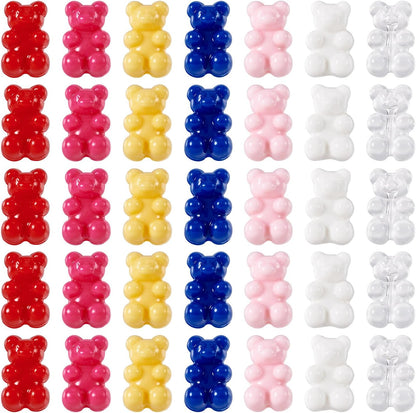 Kissitty 100Pcs Clear Acrylic Bear Beads Cute Bears Loose Beads Bulk Transparent Gummy Bear Spacer Bead Counting Bears for Bracelet Adults Necklace Earring Crafts Bag Key Chain DIY Jewelry Making