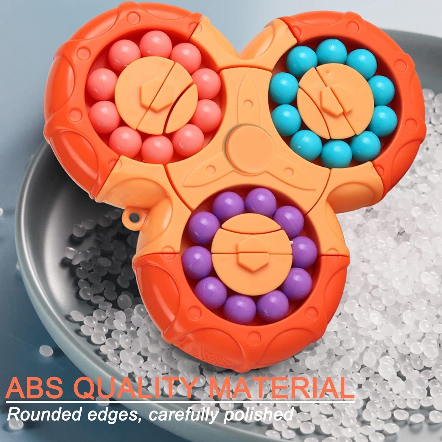 YUDANSI Magic Bean Puzzle Toy, Rotating Magic Bean & Fidget Cube 2-in-1, Rotating Magical Cube Fidgets Gift for Kids Boys Girls Age 3+, 5-7, 8-12, Brain Teaser Fingertip Toys for Teens Adults