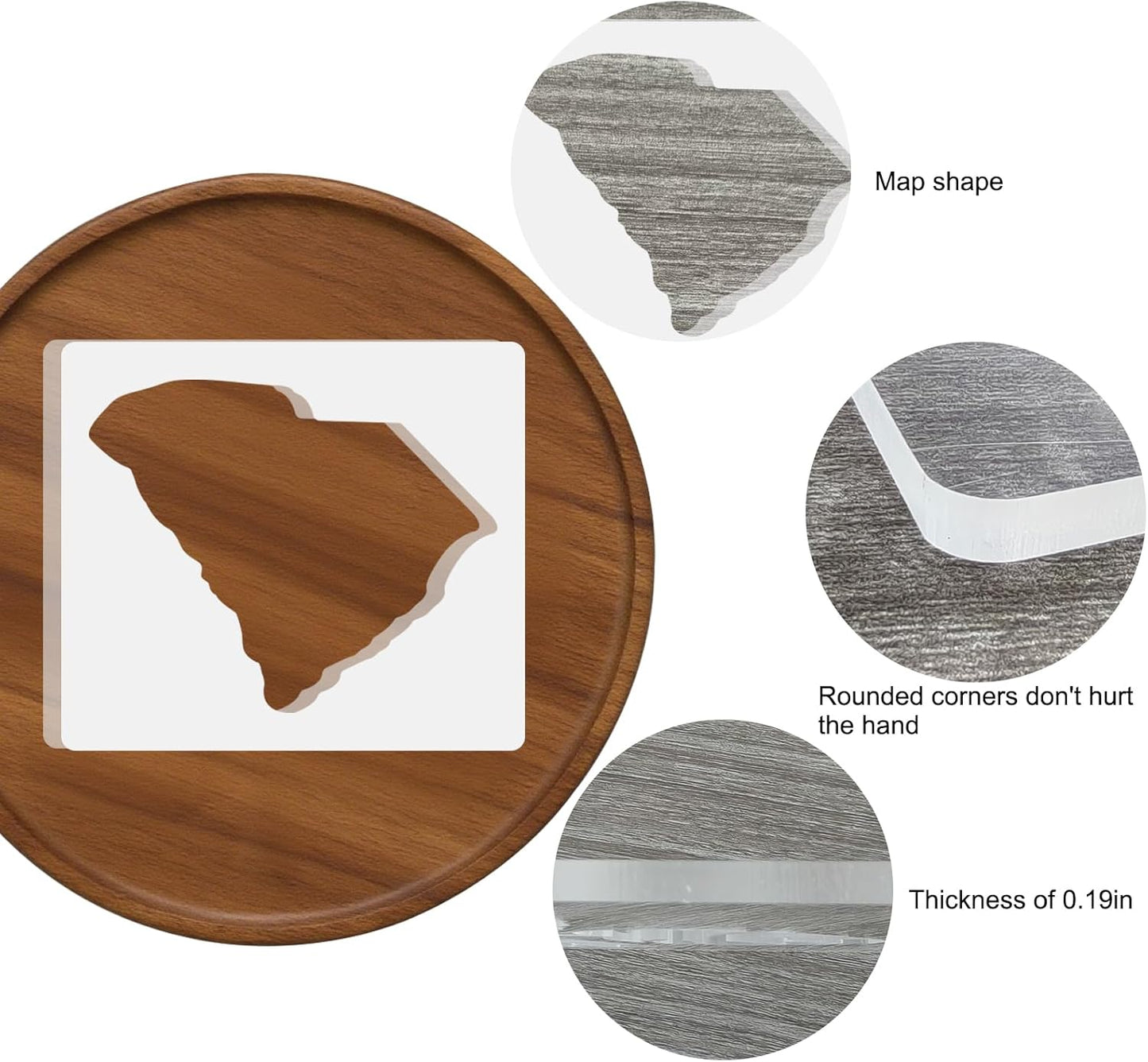 State of United States Router Templates, America Acrylic Router Inlay Template for Woodworking, Template Jig Woodworking Craft Tracing Guide Tool (State of Texas)