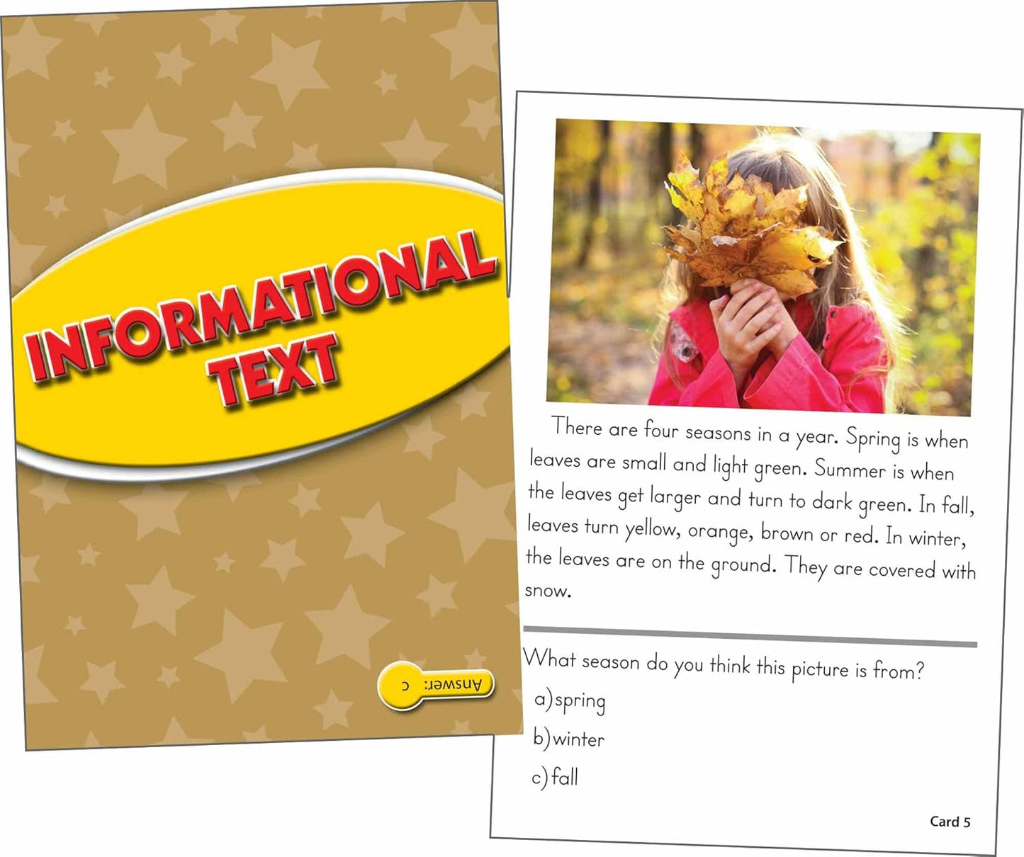 Edupress Reading Comprehension Practice Cards, Informational Text, Red Level (EP63437) Medium