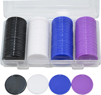 Smartdealspro Set of 100 1 Inch Opaque Plastic Learning Counters Mini Poker Chips Game Tokens with Storage Box (Pink)