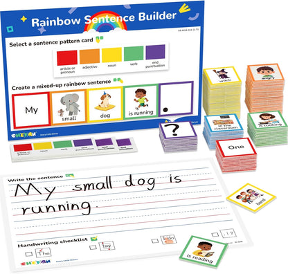 CHEFAN Sentence Building for Kids, Color-Coded Grammar Learning Toys with Writing Practice, Reading Manipulatives for Classroom, Homeshool & Speech Therapy