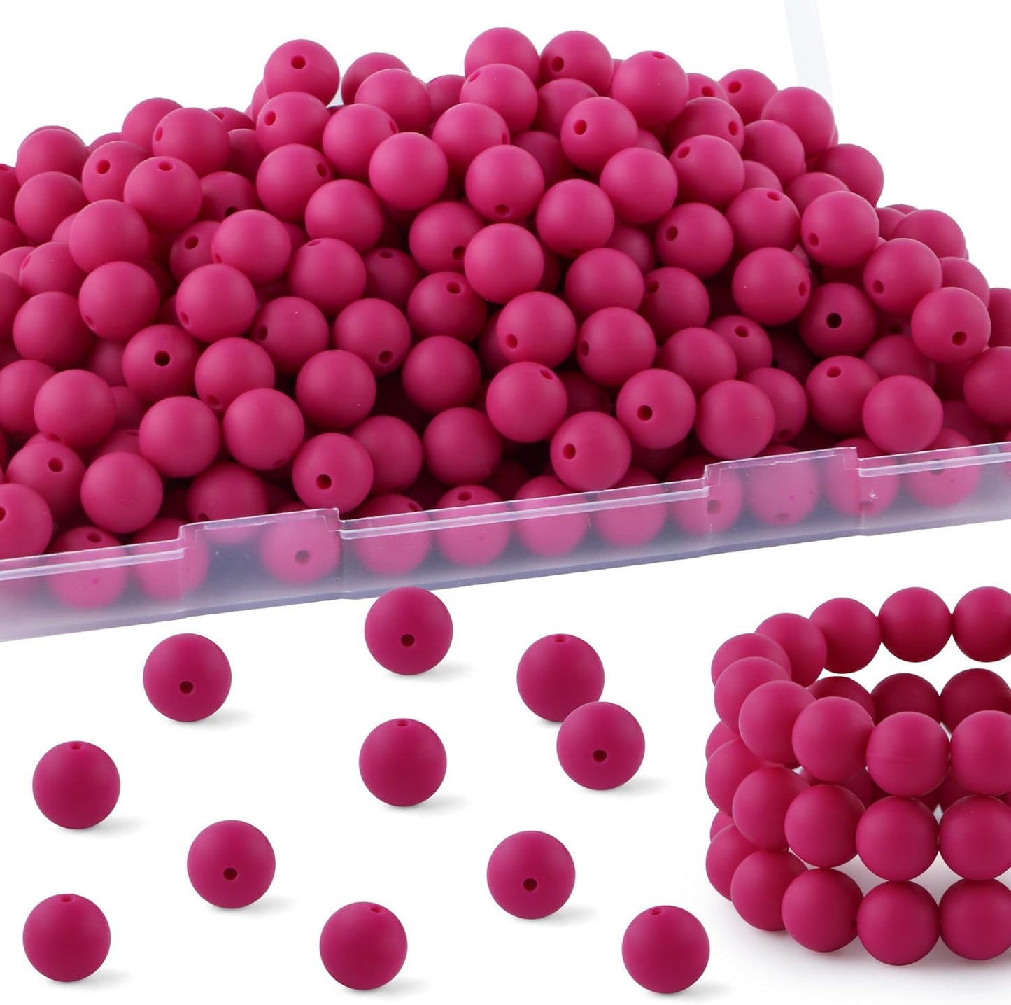65Pcs 19mm Silicone Beads for Keychain Making Bracelet Necklace, Bulk Round Silicone Beads for Pens（Christmas Green） - Colors A