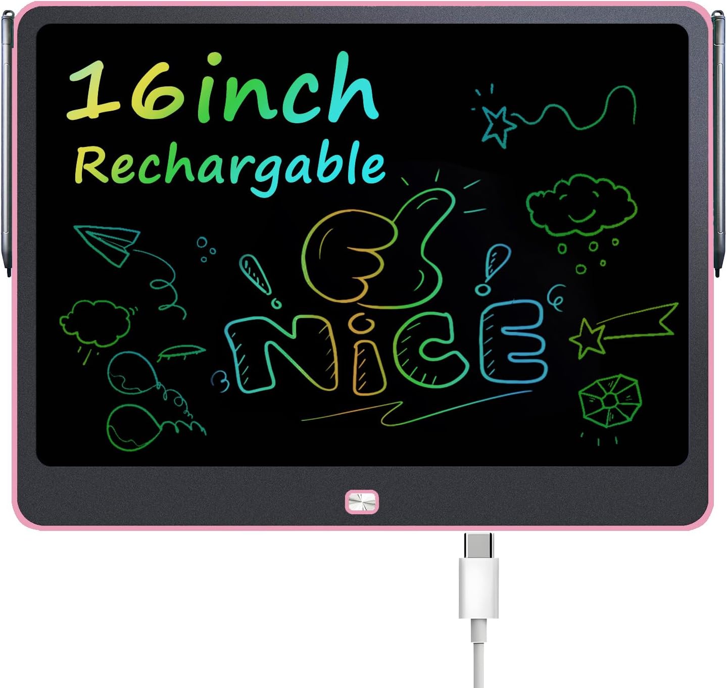 Magnetic LCD Writing Tablet for Fridge, 13 Inch Writing Tablet for Kids, Toddler Drawing Pad, Learning Toys for Boys Girls Ages 3.4.5.6.7.8, Writing Board for to-Do Lists and Family Messages (Blue)