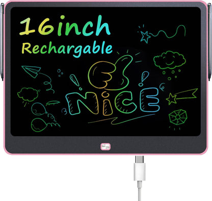 Magnetic LCD Writing Tablet for Fridge, 13 Inch Writing Tablet for Kids, Toddler Drawing Pad, Learning Toys for Boys Girls Ages 3.4.5.6.7.8, Writing Board for to-Do Lists and Family Messages (Blue)