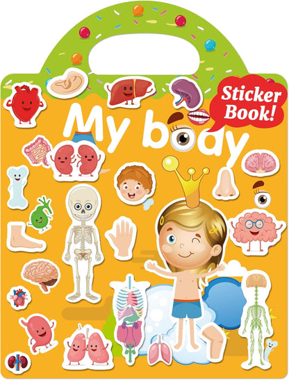 Benresive Reusable Sticker Books for Toddlers, Fun Travel Stickers for Kids, Toddler Sticker Book, Crafts Activities for Toddlers, 3 and Up Birthady Gifts - Vehicle