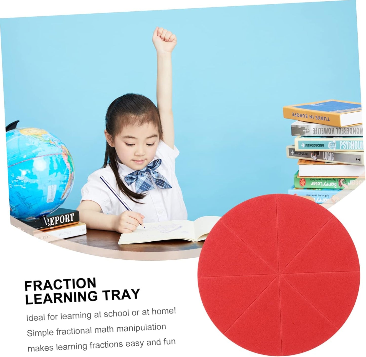 DOITOOL 1 Set Eva Fraction Circles Educational Math for Fraction Learning Tray for School and Home Study Safe and Teaching Aid for Preschool and Elementary Students