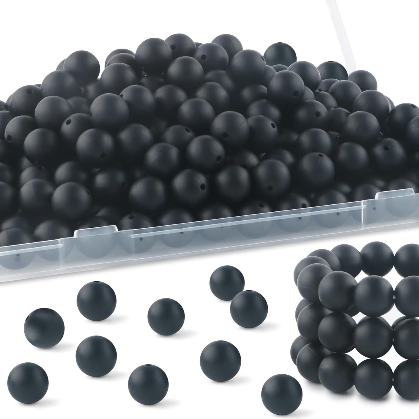 65Pcs 19mm Silicone Beads for Keychain Making Bracelet Necklace, Bulk Round Silicone Beads for Pens（Christmas Green） - Colors A