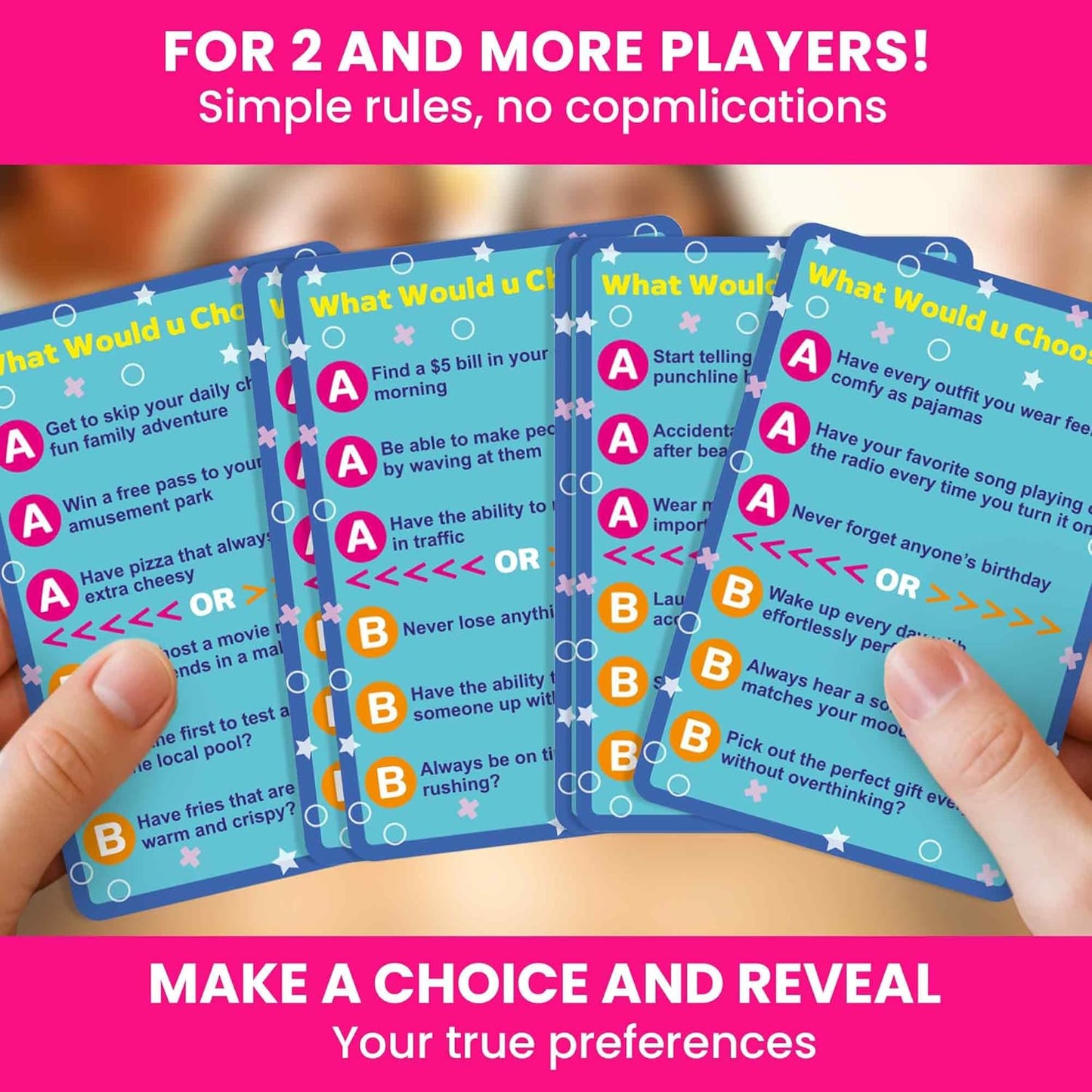 QUOKKA Board Games for Kids 8-12 – Family Games for Kids and Adults – What Would You Choose – 500+ Questions – Original Edition – Fun Card Game for Family Night
