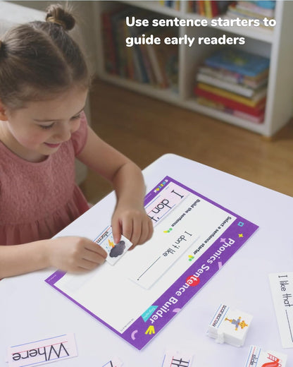 CHEFAN Sentence Building for Kids, Phonics Sentence Builder, CVC Word Games for Kids, Sight Words Flash Cards, Learn to Read Handwriting Practice, Preschool Kindergarten Homeschool & Speech Therapy