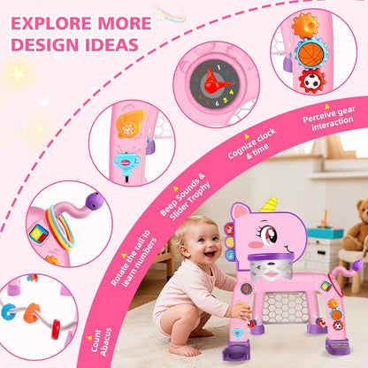 Toddler Basketball Hoop & Soccer Goal: Toys for 1 2 3 Year Old Boys Girls Kids Sports Activity with Light Sound Music Montessori Toys for Baby 12-18 Months | Birthday Gifts for Ages 1-3