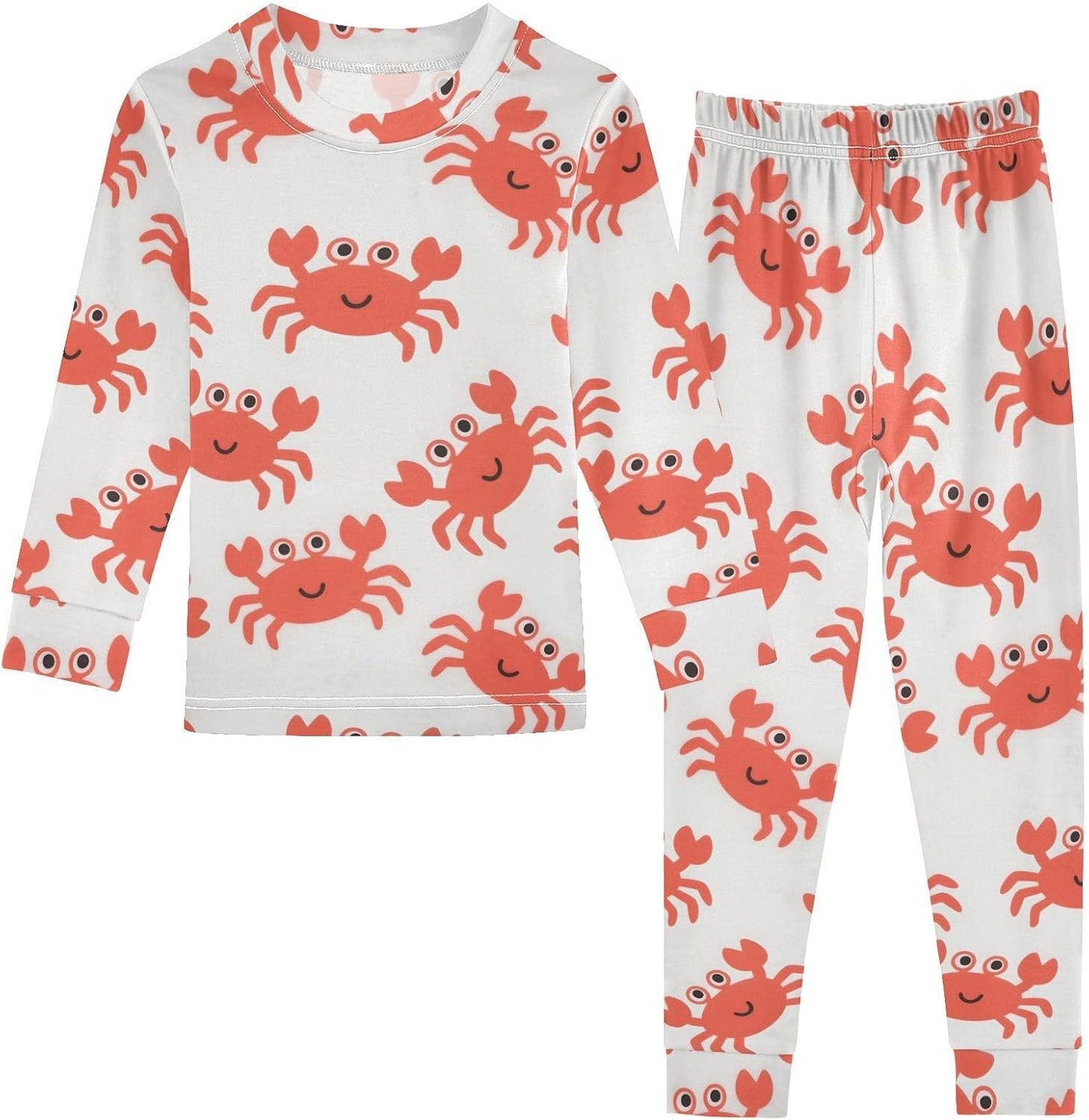 ALAZA Shark Starfish Palm Tree 2 Piece Pajama Set Long Sleeve Top and Pants Sleepwear Unisex - Colors A