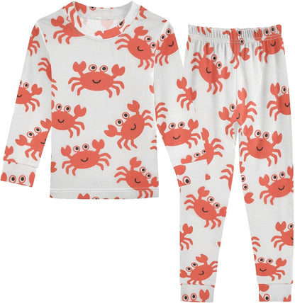 ALAZA Shark Starfish Palm Tree 2 Piece Pajama Set Long Sleeve Top and Pants Sleepwear Unisex - Colors A